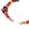 Natural Red Jasper Chips & Handmade Seed Beads Braided Bracelet Making AJEW-MZ00004-01-2