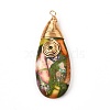 Natural Imperial Jasper Pendants PALLOY-JF00975-2