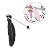 Alloy Feather Pendant Bookmarks AJEW-R101-02B-2