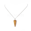 Gemstone Cone Pendant Necklace NJEW-JN04216-4
