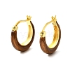 Brass Enamel Hoop Earrings EJEW-B120-01G-06-2