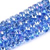 Electroplate Transparent Glass Beads Strands EGLA-N022-04A-D08-1
