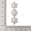 Brass Pave Clear Cubic Zirconia Three Flower Links Connector Charms KK-P277-61P-3