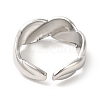 Non-Tarnish 304 Stainless Steel Twist Rope Shape Open Cuff Ring for Women RJEW-E063-06P-3