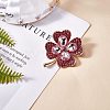 Cubic Zirconia Clover Brooch Pin JBR105C-2