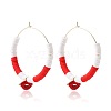 Bohemia Style Colorful Clay Beads Hoop Earrings JF2291-4-1