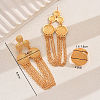 Vintage Alloy Round Tassel Earrings & Ring Sets for Women's Party Wedding KC7338-2