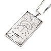 Non-Tarnish 201 Stainless Steel Rectangle with Constellation Pendant Necklaces NJEW-M223-02I-1