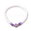 Flower Handmade Polymer Clay Stretch Bracelets BJEW-JB10071-2