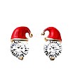 Zinc Alloy Enamel Santa Hat Stud Earrings FS-WGF8A0B-01-6