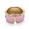 Brass Enamel Cuff Rings RJEW-I077-31-G-4