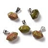 Natural Unakite Pointed Pendants G-K335-03P-16-1