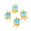 Rack Plating Handmade Evil Eye Lampwork Pendants KK-F838-01D-G-4