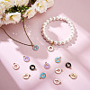 80Pcs Light Gold Plated Alloy Enamel Pendants ENAM-ME0001-09-4