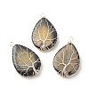 Natural Crackle Agate Pendants PALLOY-JF01526-01-1