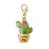 20Pcs 10 Styles Cactus Alloy Enamel Pendant Decorations HJEW-JM02724-4