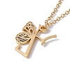 Initial Letter with Butterfly Pendant Necklace NJEW-C026-01G-Z-3
