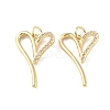 Rack Plating Brass Micro Pave Cubic Zirconia Pendants KK-C021-04G-2