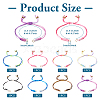 8Pcs 8 Colors Gradient Color Adjustable Braided Segment Dyed Nylon Bracelets AJEW-TA0001-31-2