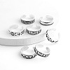 7Pcs 7 Styles Tibetan Style Sun Moon Alloy Cuff Toe Rings for Summer Beach FS-WGAE944-01-5