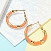 PVD Vacuum Plating 201 Stainless Steel Enamel Hoop Earrings for Women EJEW-B016-33H-1