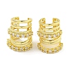 Brass Micro Pave Cubic Zirconia Cuff Earrings EJEW-C104-041G-1