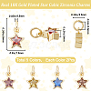 CREATCABIN 10Pcs 5 Colors Brass Cubic Zirconia Charms FIND-CN0002-67-2