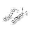 Brass Micro Pave Clear Cubic Zirconia Dangle Stud Earrings EJEW-N011-12P-NF-2