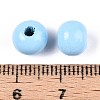 Spray Painted Round Natural Schima Wood Beads WOOD-A018-8mm-18-3