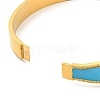 Deep Sky Blue Enamel Bangles with Glass Beaded BJEW-G678-04G-3