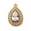 Brass Micro Pave Cubic Zirconia Pendants KK-F895-11G-1