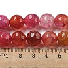 Faceted Natural Dragon Veins Agate Beads Strands G-F447-12mm-P08-5