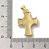 Cross Rack Plating Brass Micro Pave Clear Cubic Zirconia Pendant KK-U019-19G-3