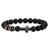 Bohemian Tiger Eye Stone Bracelet Cross Natural Stone Beads Vintage Matte Bead Bracelet ZU3790-2-1