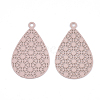 430 Stainless Steel Filigree Pendants STAS-S108-25B-06-2