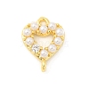 Rack Plating Brass Clear Cubic Zirconia Connector Charms KK-S396-06B-1