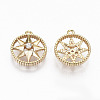 Brass Micro Pave Clear Cubic Zirconia Charms KK-N231-191-NF-2