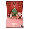 Square 3D Christmas Tree Pop Up Paper Greeting Card AJEW-P124-B02-1