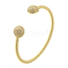 Rack Plating Brass Micro Pave Cubic Zirconia Cuff Bangles BJEW-P336-14G-1