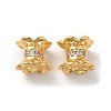 Brass Micro Pave Cubic Zirconia Spacer Beads KK-P239-35G-1