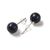 Natural Lapis Lazuli Stud Earrings X-G-B075-02P-08-2