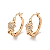 Brass Cubic Zirconia Hoop Earrings for Women EJEW-M238-10KCG-1