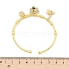 Brass Micro Pave Clear Cubic Zirconia Charm Bangles for Women BJEW-Z089-04P-5