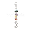 12Pcs 12 Styles Natural & Synthetic Mixed Stone Chips & Alloy Moon Pendant Decorations HJEW-CJ00026-2