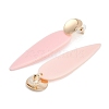 Brass Resin Teardrop Stud Earrings for Women EJEW-U030-01G-02-2