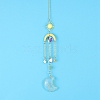 Opalite Moon Sun Catcher Hanging Ornaments HJEW-PW0002-11B-1