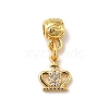 Rack Plating Brass Micro Pave Clear Cubic Zirconia Pendants ZIRC-H125-12-2