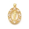 Religion Themed Rack Plating Brass Micro Pave Cubic Zirconia Pendants KK-L226-007G-20-1