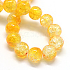 Baking Paint Transparent Crackle Glass Round Bead Strands DGLA-Q018-8mm-42-2