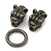 Tibetan Style 304 Stainless Steel Spring Gate Rings FIND-Z046-02AS-04-1